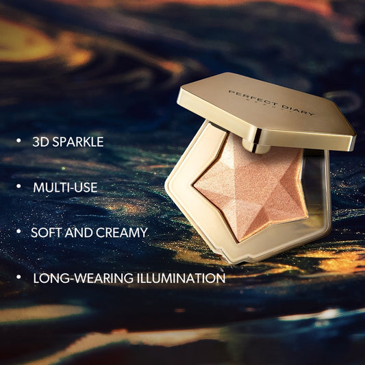 Perfect Diary Star Dust Diamond Highlighter Illuminating Highlighter Powder Smooth Glow Face Makeup (Shipping not included)