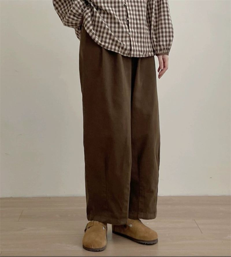 Japanese retro brushed tooling wide-leg pants (Free Shipping)
