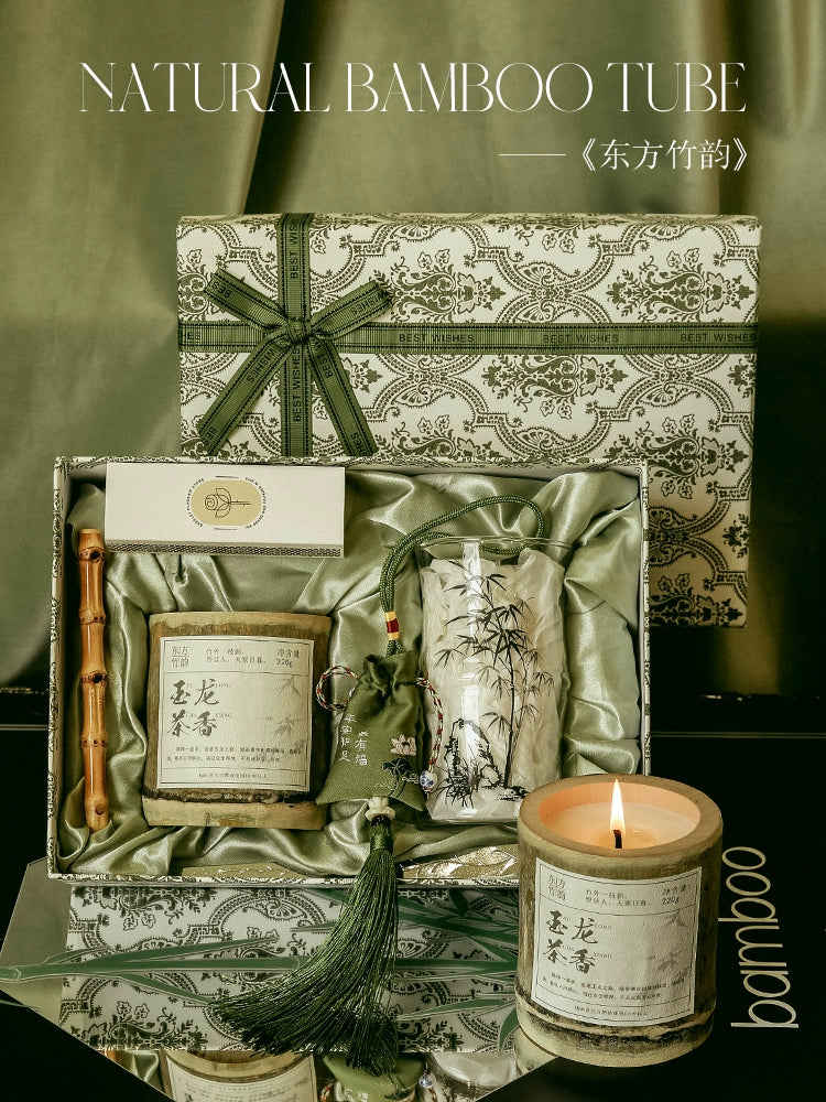 "Oriental Bamboo Rhyme" national style bamboo element scented candle gift box (Free Shipping!)