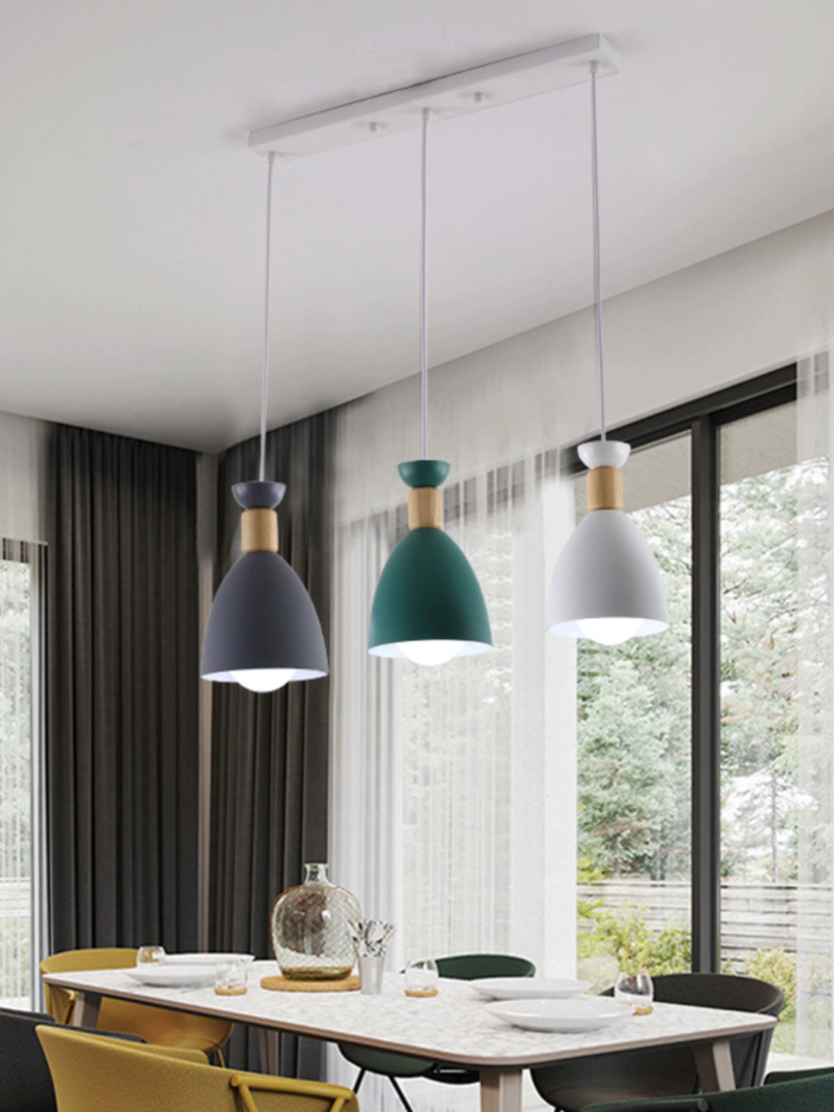 Nordic three-head household long macaron  lamp modern (Shipping not included)