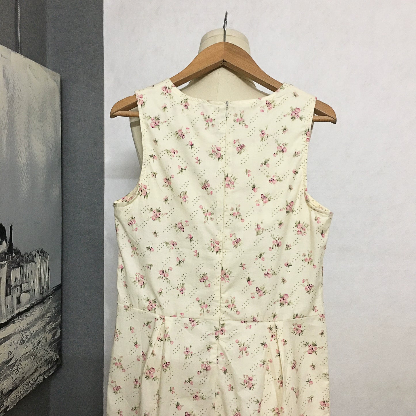 Vintage Art Floral Cotton Dress (Shipping included)