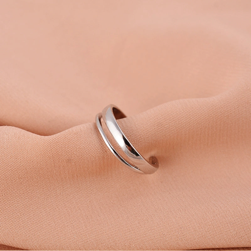 925 sterling silver ring double-layer ring (Shipping not included)