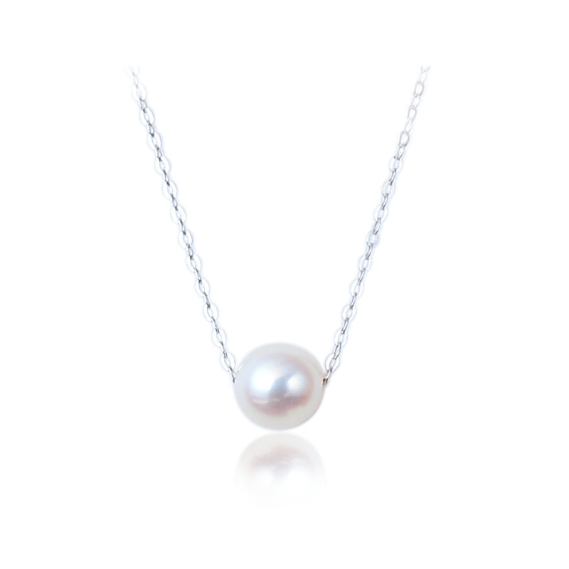 Korean version S925 sterling silver single pearl necklace (Shipping not included)