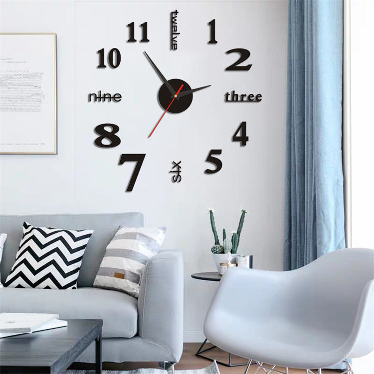 Three-Dimensional Decorative DIY Wall Clock Sticker (shipping not included)