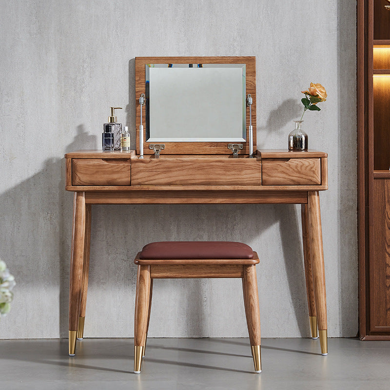 Solid wood dressing table makeup mirror (Shipping not included)