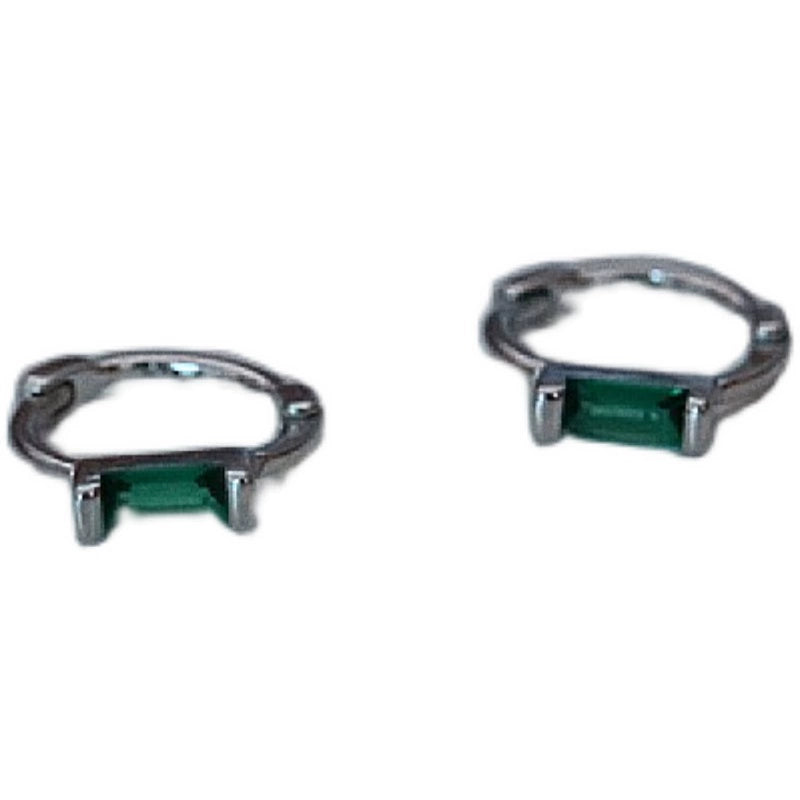 Japanese emerald square  earrings (shipping not included)