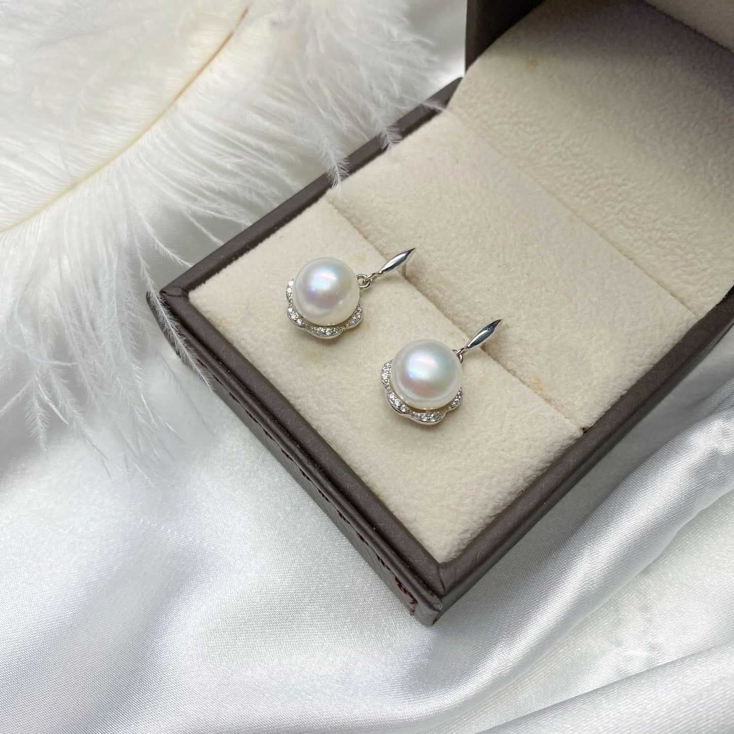 S925 silver Japanese freshwater pearl earrings (Shipping not included)