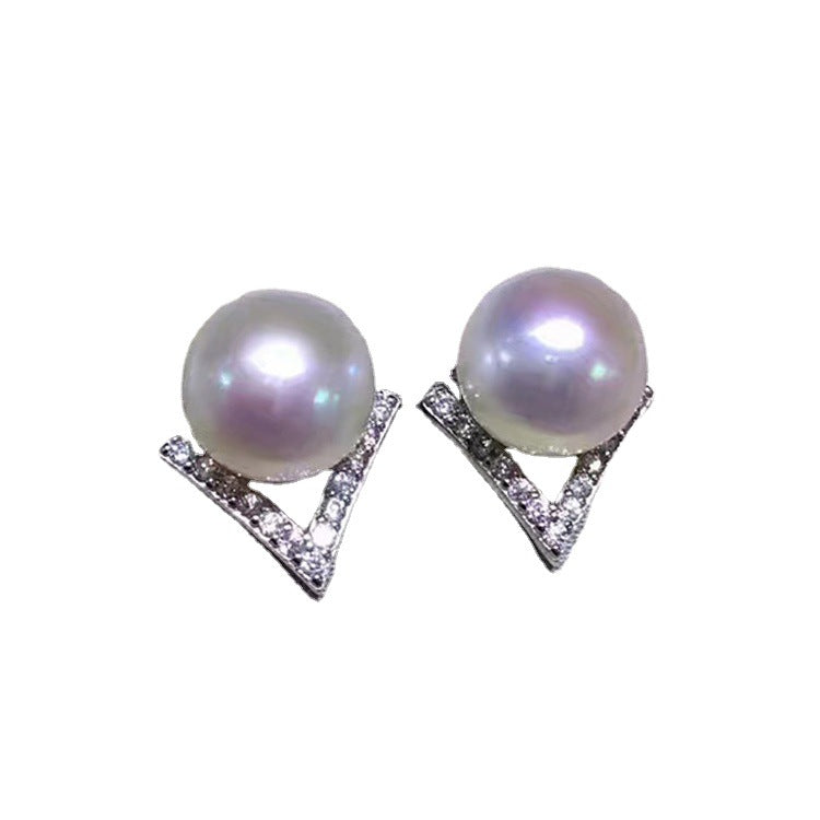 S925 silver Japanese freshwater pearl earrings (Shipping not included)