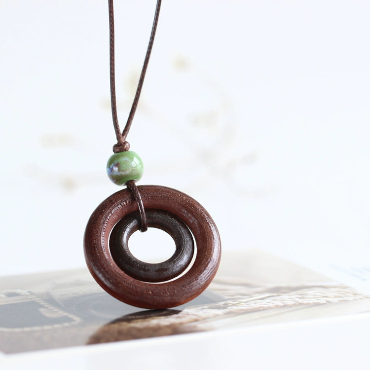 Old Dream Simple Fashion Mori Wood Circle Long Necklace for Women (Shipping not included)